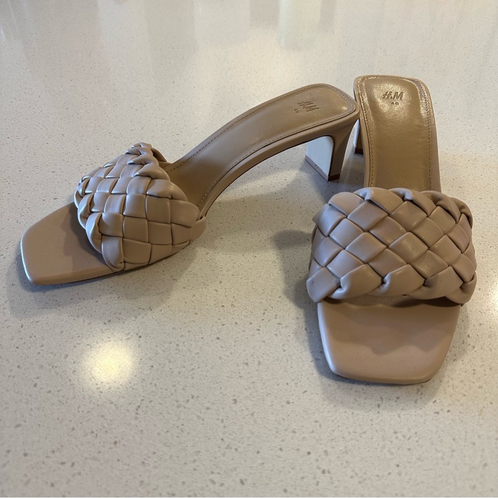 H&M Tan Braided Heels